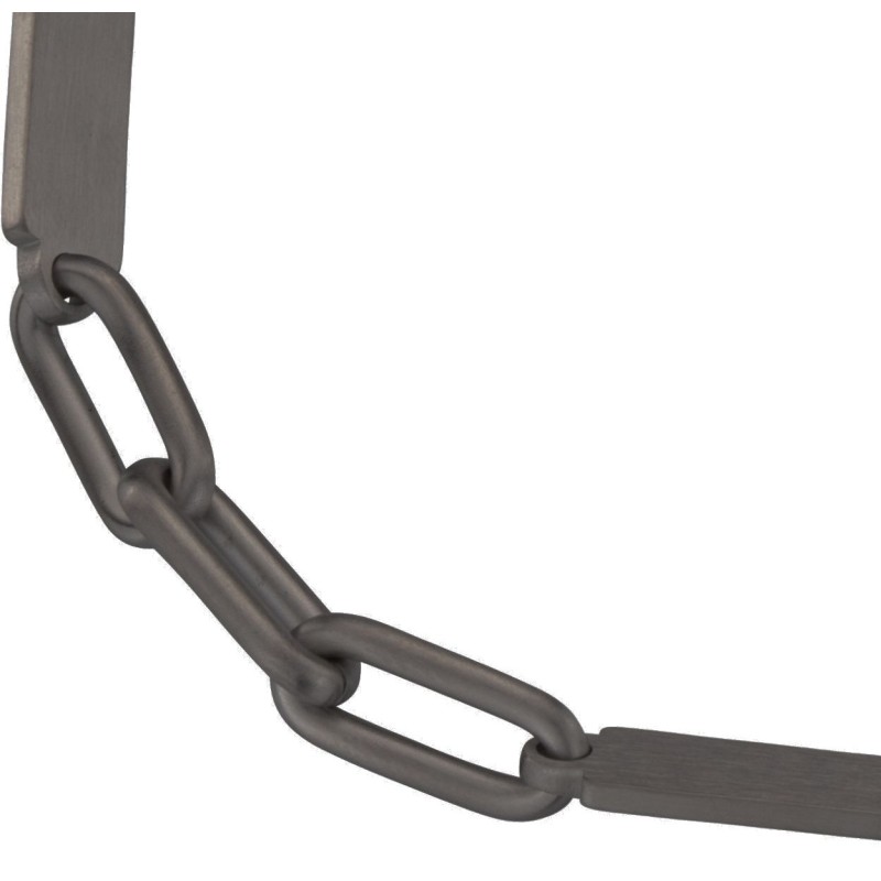 Traveller Armband Heren - Edelstaal - Zwart - Mat - Schakels - 22 cm