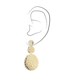 Traveller Drop Earrings - Gold Plated - Oval - Stainless Steel - 45 x 25 mm - 181240