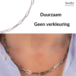 Traveller Ketting - Heren - Edelstaal - mat - 55+5cm
