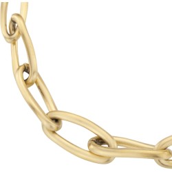 Traveller Armband Dames - Edelstaal - Verguld - Mat - Schakels - 21 cm - 181230