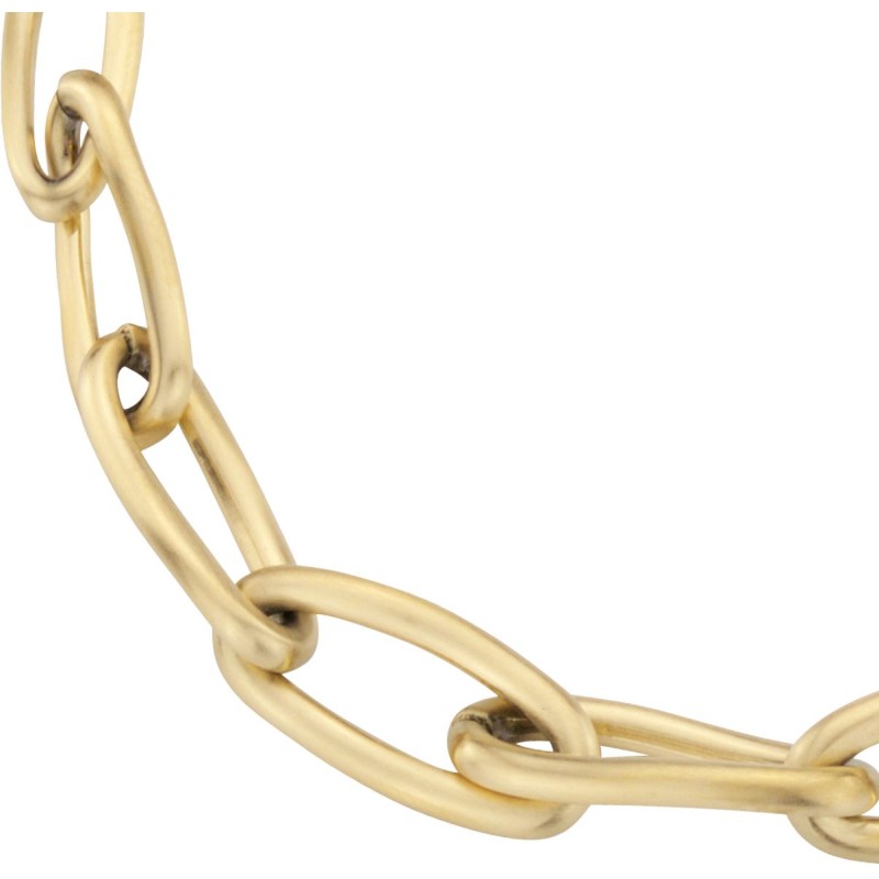 Traveller Armband Dames - Edelstaal - Verguld - Mat - Schakels - 21 cm - 181230