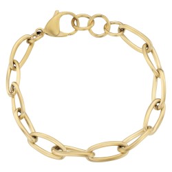 Traveller Armband Dames - Edelstaal - Verguld - Mat - Schakels - 21 cm