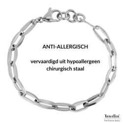 Traveller Armband Dames - Edelstaal - Zilverkeurig - Schakels - 20 cm