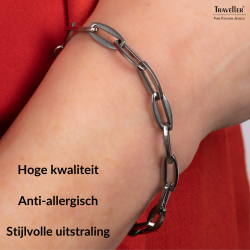 Traveller Armband Dames - Edelstaal - Zilverkeurig - Schakels - 20 cm - 181224