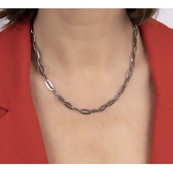 Traveller Necklace - Stainles Steel - Silver Coloured - Links 45 cm