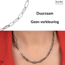 Traveller Necklace - Stainles Steel - Silver Coloured - Links 45 cm - 181223