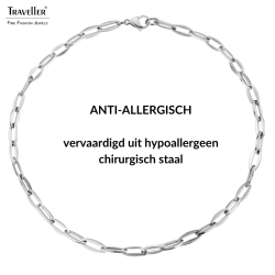 Traveller Ketting - Edelstaal - Zilverkleurig - Schakels - 45 cm - 181223