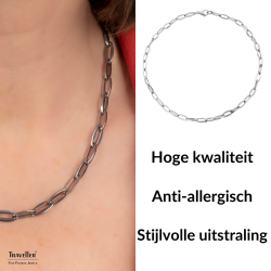 Traveller Ketting - Edelstaal - Zilverkleurig - Schakels - 45 cm - 181223