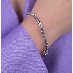 Traveller Armband Dames - Edelstaal - Zilverkleurig - Compacte Schakels - 21 cm