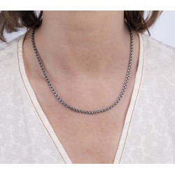 Traveller Collier - Edelstahl - Silberfarben - Kompakte Glieder - 46 cm