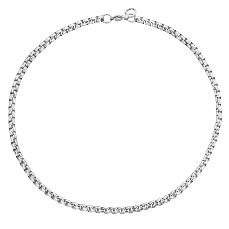 Traveller Collier - Damen - Edelstahl - Silberfarbe - Glieder - Platiniert - 46 cm - 181219