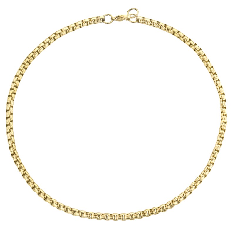 Traveller Ketting - Edelstaal - Verguld - Compacte Schakels - 46 cm - 181217