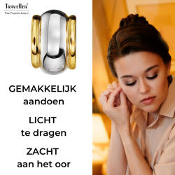 Traveller Clip Oorbellen - Bicolor - Zilver- en Goudkleurig - 15 x 10 mm - Verguld en Geplatineerd - 157610