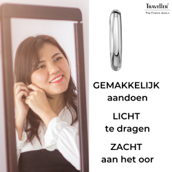 Traveller Clip Oorbellen - Oorringen - Zilverkleurig - 18 mm - Geplatineerd - 157600
