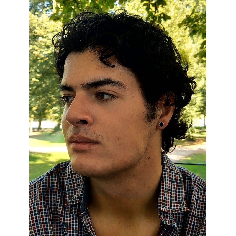 Traveller Oorstekers - Heren - Edelstaal - Zwart - Glanzend - Ø 8mm - 181249