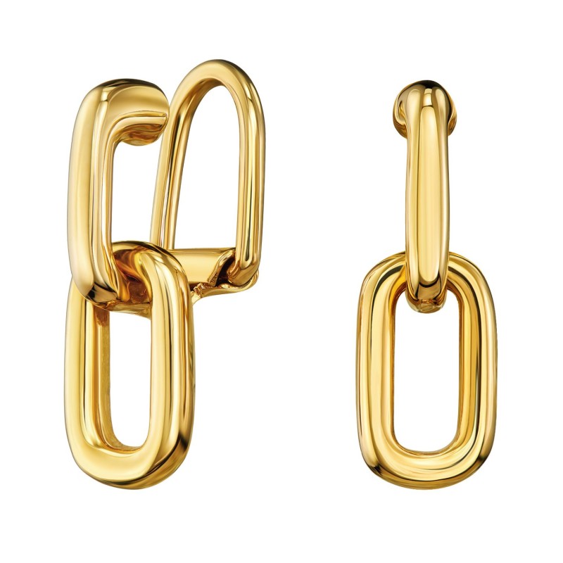 Traveller Clip Oorbellen - Hangers - 22kt Verguld - Schakels - 23 x 7 mm - 157663