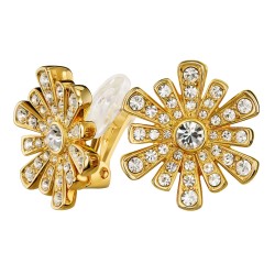 Traveller Clip Oorbellen - Verguld - Kristal - Bloemvormig - 157601