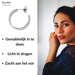 Traveller Oorringen - Dames - Edelstaal - Zilverkleurig - Glitter - Ringen 3/4 - 23 mm - 181261