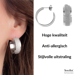 Traveller Oorringen - Dames - Edelstaal - Zilverkleurig - Glitter - Ringen 3/4 - 23 mm