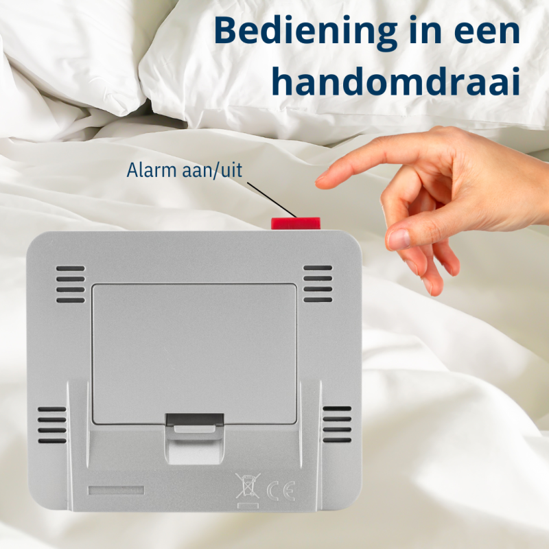 ATRIUM Alarm Clock - Radio-controlled - Digital - Silver- Light - Snooze - Build-up Beep tone