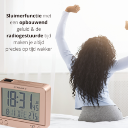 ATRIUM wekker - Radiogestuurd - Digitaal - Rosé