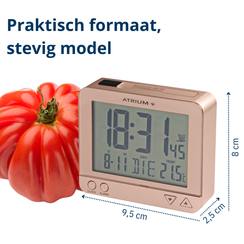 ATRIUM wekker - Radiogestuurd - Digitaal - Rosé