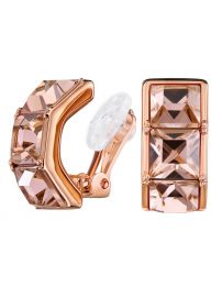 Traveller Clip-on Earrings - Rose Gold Coloured - Crystals - Pink - Rose Gold...