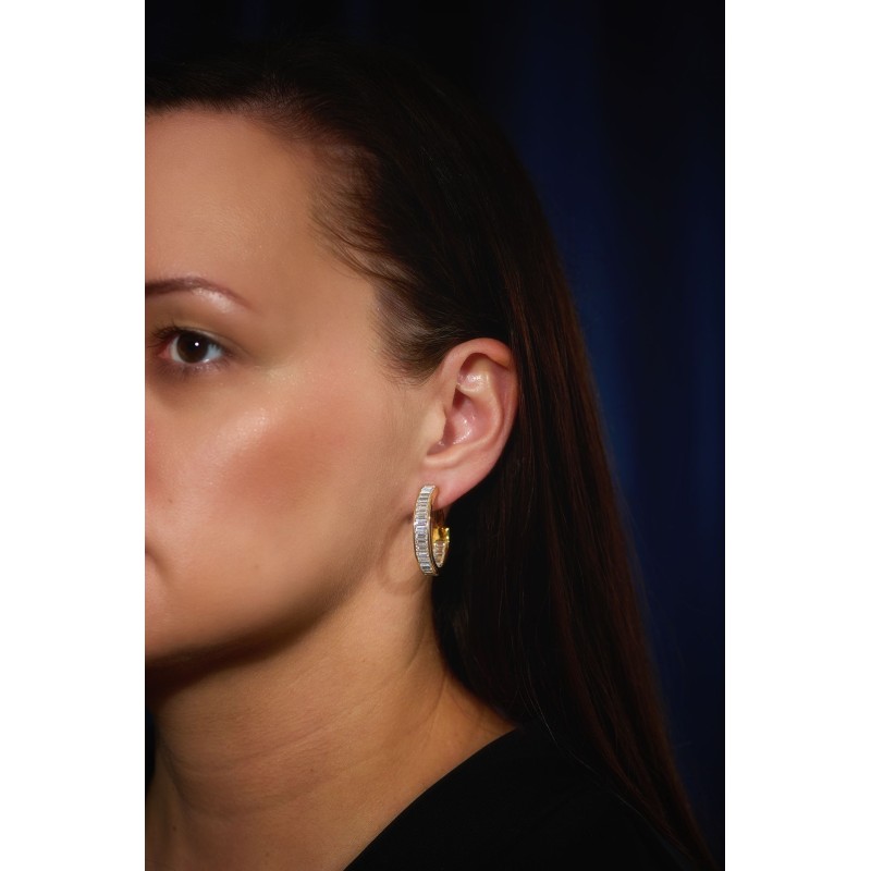 Traveller Clip Oorbellen - Oorringen - 22kt Verguld - Kristal - Ø 30mm - 157652