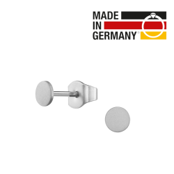 Traveller Stud Earrings - Men's - Made in Germany - Stainless Steel - Round - Sustainable - 4 mm