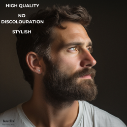 Traveller Stud Earrings - Men's - Made in Germany - Stainless Steel - Round - Sustainable - 4 mm