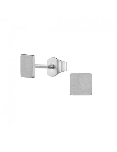 Traveller Stud Earrings - Men's - Made in Germany - Stainless Steel - Square - Sustainable - 5 mm - 171009