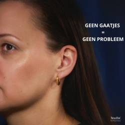 Traveller Clip Oorbellen - Oorringen - Goudkleurig - 18 mm - Verguld 22kt - 157599