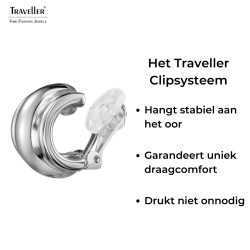 Traveller Clip Oorbellen - Zilverkleurig - 15 x 10 mm - Geplatineerd