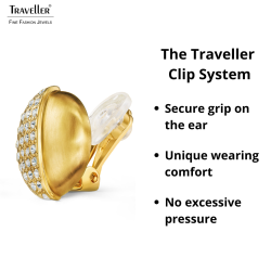 Traveller Clip Oorbellen - 22kt Verguld - Mat en Glanzend - Kristal - 20x19 mm - 157615