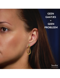 Traveller Clip Oorbellen - Hangers - 22kt Verguld - Kristal - Ovaal - 32x12 mm - 157642