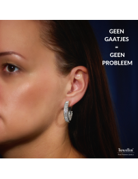 Traveller Clip Oorbellen - Oorringen - Zilverkleurig - Kristal - Geplatineerd - Ø 30mm - 157653