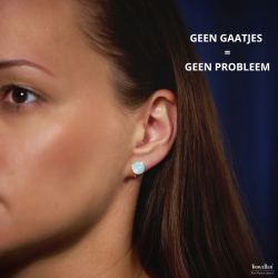 Traveller Clip Oorbellen - 22kt Verguld - Kristal - Wit Opaal - Rond - Ø 9mm - 157662