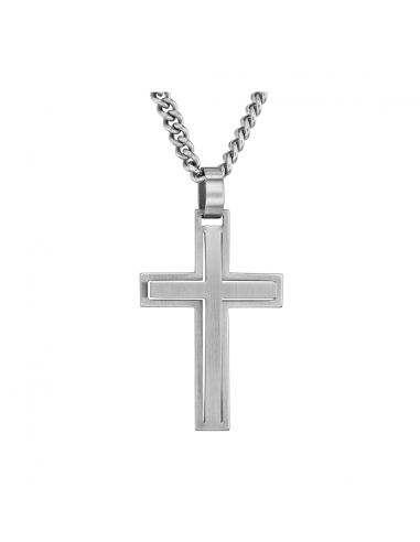 Traveller Cross with chain - Men's - Made in Germany - Stainless steel - Cross - Sustainable - 50 cm - 171005