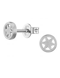 Traveller Pierced earrings - Sterling Silver - Made in Germany - Matt - Star...