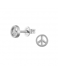 Traveller Pierced earrings - Sterling Silver - Made in Germany - Matt - Peace...