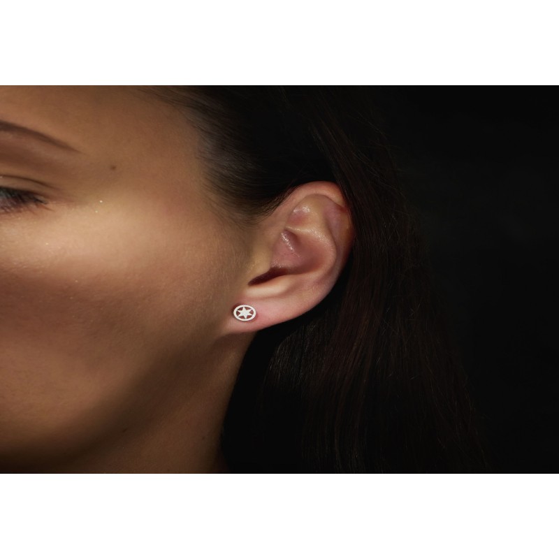 Traveller Pierced earrings - Sterling Silver - Made in Germany - Matt - Peace - Sustainable - 6 mm - 571002