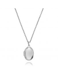 Traveller Photo Locket with Chain - Sterling Silver - Made in Germany - Shiny - Oval - Sustainable - 14x18 mm - 42 cm