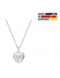 Traveller Medaillon Ketting voor Foto - Made in Germany -Zilver - Glanzend - Hart 20x20 mm - Ketting 45 cm 