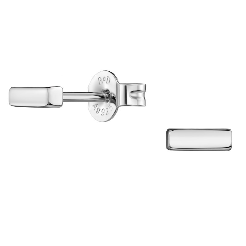 Traveller Stud Earrings - Ladies - Sterling Silver- Made in Germany - Shiny - 5 mm bar - Sustainable - 571008