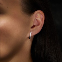 Traveller Ohrringe - Damen - Made in Germany - Silber - Glänzend - Stabförmig 15 mm - Nachhaltig - 571009