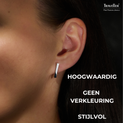 Traveller stud earrings - Ladies - Sterling Silver- Made in Germany - Shiny - 15 mm bar - Sustainable