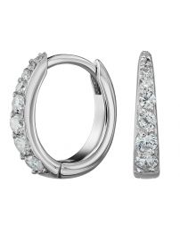 Traveller Oorringen - Edelstaal - Zirkonia - Zilverkleurig - Ø 14 mm - 166318