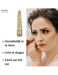 Traveller Oorringen - Edelstaal - Zirkonia - Verguld - Goudkleurig - Ø 14 mm