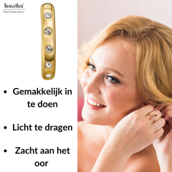 Traveller Oorringen - Edelstaal - Kristal - Verguld - Ø 18mm - 166321