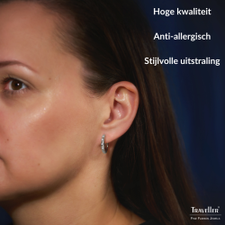 Traveller Oorringen - Edelstaal - Kristal - Zilverkleurig - Ø 18mm - 166322